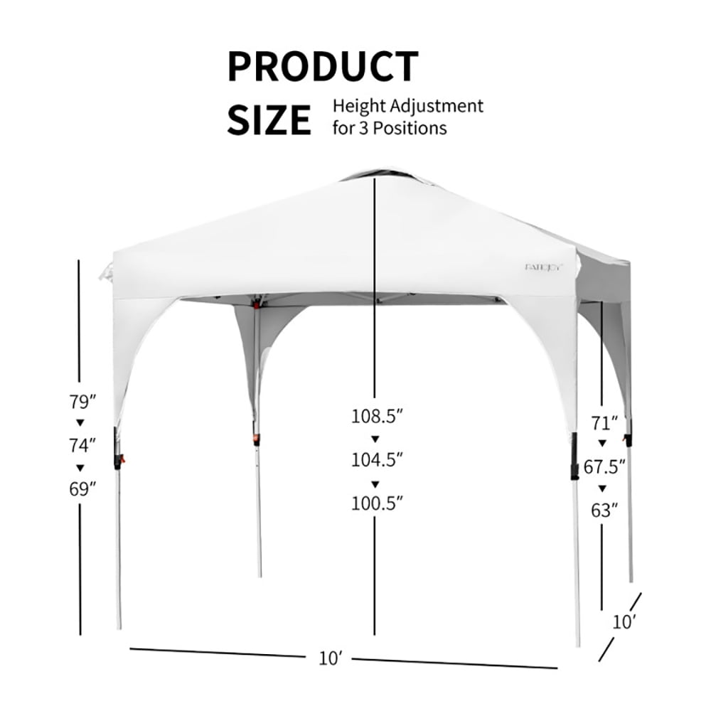 Aimee Lii 10 x 10 Feet Outdoor Pop-up Camping Canopy Tent with Roller Bag, Backyard Canopy Gazebo, White Aimee Lii 10 x 10 Feet Outdoor Pop-up Camping Canopy Tent with Roller Bag, Backyard Canopy Gazebo, White