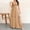 *Khaki, variant on ClodeEU Women's Summer Halter V Neck Tie Knot Backless Beach Dresses ,A-Line Casual Maxi Dresses for Vacation Beige,Womens Plus XXL