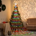 thumbnail image 3 of Solar Five-Pointed Star Waterfall Light Waterproof Fairy lights Christmas Tree Decor For Garden Party New year's eve Decorations, 3 of 8