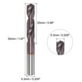 thumbnail image 2 of Uxcell 5.3mm DIN K45 Tungsten Carbide AlTiSin Coated Twist Drill Bit for Stainless Steel, 2 of 5