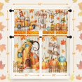 thumbnail image 5 of dinii Fall Kitchen Window Curtains and Valances Set 36 Inch, Farmhouse Truck Pumpkins House Gnomes Vintage Short Tier Curtain for Cafe Living Room Bathroom, Autumn 3 Pieces Set Kitchen Decor, 5 of 6