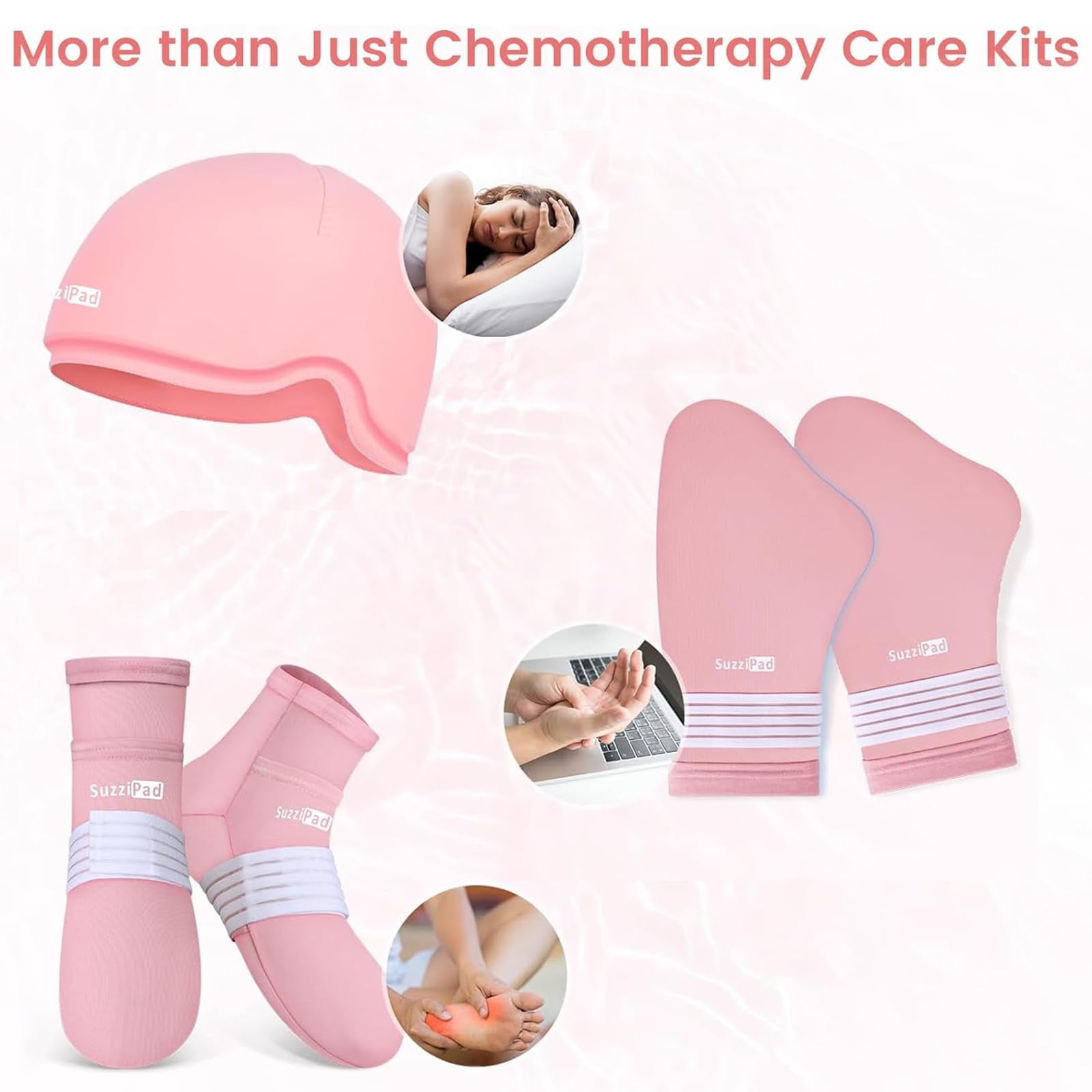 SuzziPad Cold Therapy Socks and Hand Ice Pack, Cooling Gloves for