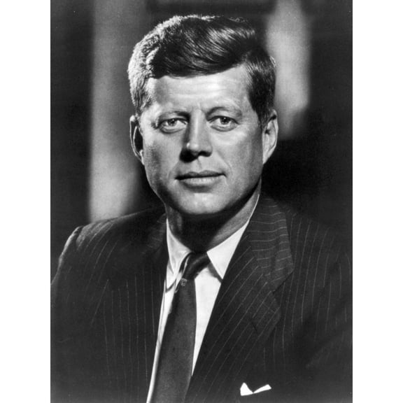Jfk John Kennedy Usa President Portrait Bw Photo Extra Large XL Wall Art Poster Print