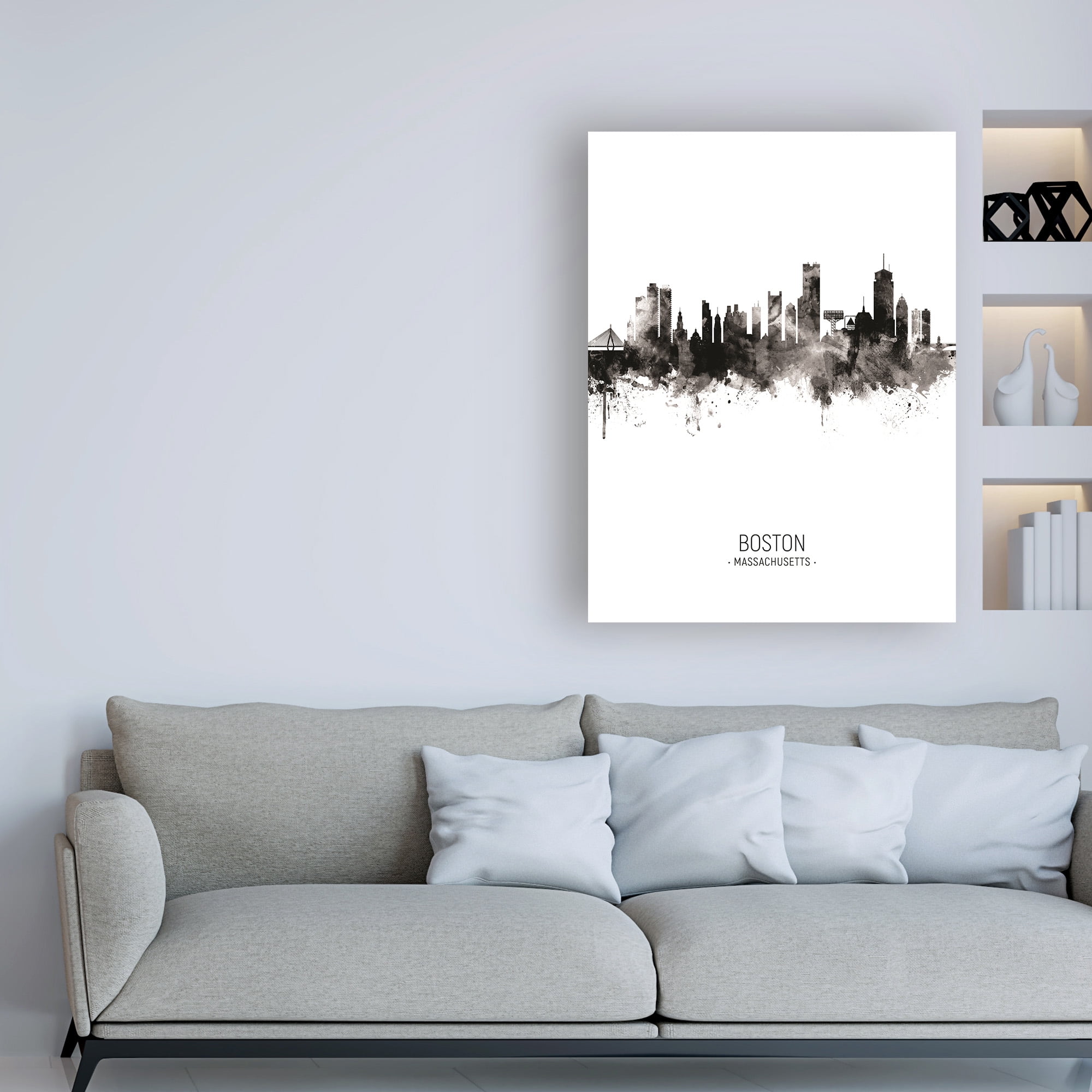 Trademark Fine Art 'Boston Massachusetts Skyline Portrait II' Canvas Art by Michael Tompsett