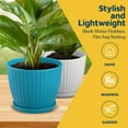 thumbnail image 3 of Multicolor 6-Inch Plant Pots with Drainage & Saucers 18 Pack, Indoor & Outdoor Planters for Houseplants, Herbs, and Flowers, Durable & Weatherproof Material, Stackable, Lightweight, Minimalist Design, 3 of 4