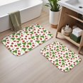 thumbnail image 2 of Strawberry and Leaf White Pattern Bath Mat Set Of 2,Non-Slip Rug for Bathroom,Kitchen,Bedroom,Entrance, 30x17 and 23.5x15.7 Inches, 2 of 5