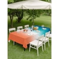 thumbnail image 4 of Outdoor Tablecloth with Umbrella Hole for Patio/Picnic/Party/Camping, Orange Blue Ombre Waterproof Table Cloth Rectangle Table Cover Washable, Abstract Modern Art Aesthetics (60"x 102"), 4 of 8