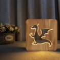 thumbnail image 1 of Bombilla Luz de noche para dinosaurio Lámpara de madera 3d Luces de madera creativas Luces decorativas simples Patrón de talla de madera 3d Luz de noche led Feliz Sencillez, 1 of 5