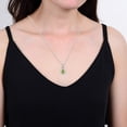 thumbnail image 4 of Sterling Silver with Natural Peridot and White Topaz Halo Pendant, 4 of 4