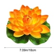 thumbnail image 3 of Floating Foam Lotus Flowers with Leaves, Artificial Water Lilies for Pond Pool Fountain Decor, Realistic EVA Fake Lotus for Spring Garden Patio Aquarium Ornament Props, 7.09in/18cm, Orange, 3 of 6