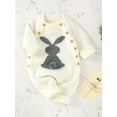 thumbnail image 3 of Aunavey Baby Girl Boy Sweater Toddler Long Sleeve Rabbit Jumpsuits Kid's Knitted Bunny Romper for Easter Outfit, 3 of 8