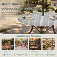 thumbnail image 6 of Round Outdoor Tablecloth with Umbrella Hole and Zipper, Boho Grey Tablecloth with Elastic Waterproof, Minimalist Farmhouse Striped Patio Table Covers for 55" - 60" Picnic Pool Tables, 6 of 9