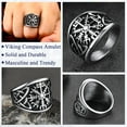 thumbnail image 5 of FaithHeart Viking Vegvisir Pirate Compass Thumb Ring for Men Stainless Steel Norse Scandinavian Jewelry Vintage Rune Celtic Knot Protection Amulet for Dad Birthday Gift Size 13, 5 of 12