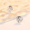 thumbnail image 3 of Aros elegantes de joyería, un corazón blanco, par/juego, pendientes de mujer, pendientes de plata, 3 of 5