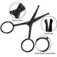 thumbnail image 5 of 3 Pieces Nose Hair Scissors Rounded Tip Scissors Facial Hair Scissors Stainless Steel Blunt Tip Scissor for Eyebrows, Nose, Moustache, Beard, Grooming (Black), 5 of 7