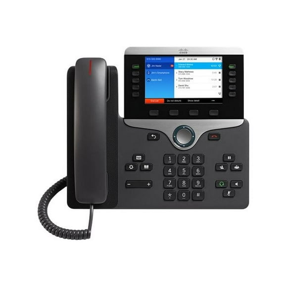 Cisco 8861 Téléphone IP - avec Microprogramme de Téléphone Multiplateforme - Téléphone VoIP - IEEE 802.11a/b/g/n/ac (Wi-Fi) - SIP, RTCP, RTP, SRTP, SDP - Charbon de Bois