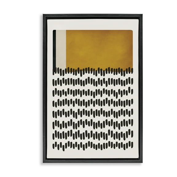 Stupell Industries Geometric Crosby Street Abstract Painting Black Floater Framed Canvas Art Print Wall Art, 17 x 25