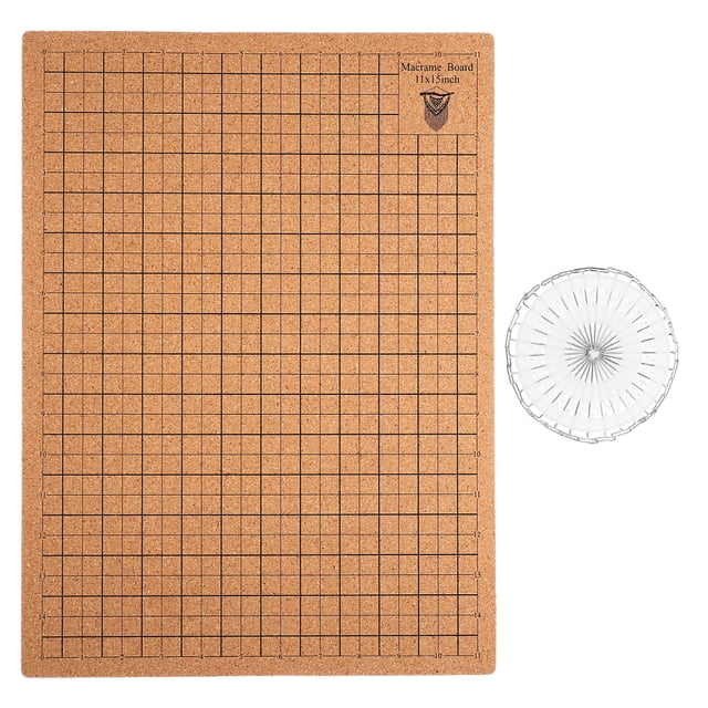 KAKOWELY jewelry making board Macrame Board With 30 T Pins Cork Grid Board Macrame Project Board For Measuring Bracelet Project Macrame And Knotting Creations