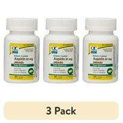 (3 pack) Quality Choice Enteric Coated Lo-Dose Aspirin NSAID Pain Reliever 81mg Tablet 365 Count