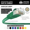 thumbnail image 2 of Piezas de instalación de cables Cat6 con arranque UTP, color verde, 0,3 m, paquete de 10, 2 of 6