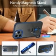 thumbnail image 3 of Design for iPhone 13 Pro Max  Case with Invisible Stand [Compatible with Magsafe], Full Body Cover Slim Shockproof Protective Phone Case for Apple iPhone 13 Pro Max 6.7", Navy Blue, 3 of 16