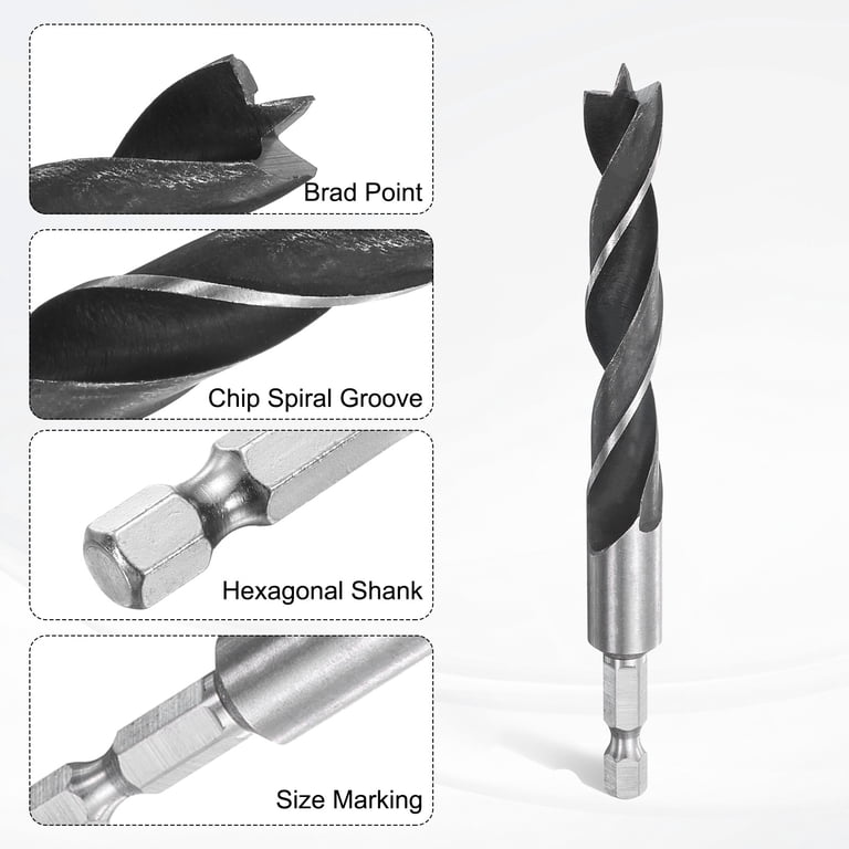 Uxcell 2pcs Brad Point Drill Bits Set 1/2