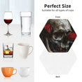 thumbnail image 6 of Yiaed Realistic Rose Skull Print Leather Coasters for Drinks - Cup Coasters Coffee Table Kitchen Table Bar, Home & Office Gifts Handmade Drink Coasters-Hexagon, 6 of 6