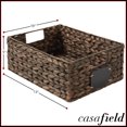 thumbnail image 7 of Casafield (Set of 4) Water Hyacinth 10"x13"x5" Pantry Baskets w/ Chalkboard Labels and Marker - Espresso, Woven Storage Bins for Kitchen Shelves, 7 of 7
