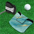 thumbnail image 5 of Haosy Teal Green Gold Marble Golf Mallet Putter Cover Strong Magnetic Leather Golf Club Headcover Closure, 5 of 7