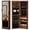 Brown, variant on TopComfy Full Length Mirror Jewelry Cabinet,Wall Mounted Jewelry Armoire Storage Organizer Real Glass Mirror Makeup Cabinet for Bedroom Closet Dressing Room, Beige