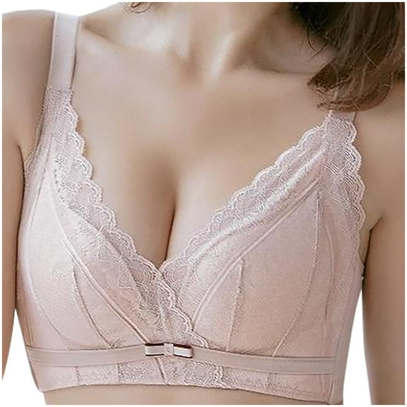 Bigersell Sports Bras for Women High Impact Clearance T Shirt Bras for Women No Underwire Bralette Bra Style R3669 V-Neck Lightly Lined Bras Hook and Eye Bra Closure Women Nursing Sports Bra Beige M