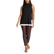 Anne Klein ANNE BLACK/ANNE WHITE Serenity Knit Mod Sleeveless Top, US X-Small