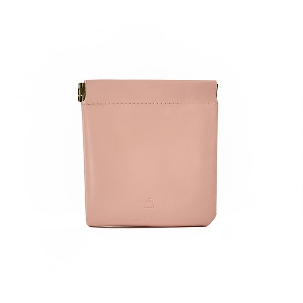 Matsuzay Bolsa de cable de cierre automático Bolsas de servilletas sanitarias de cuero Banco de energía Monedas Llaves Cosméticos Auricular Almacenamiento y organización del hogar Rosa