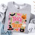 thumbnail image 3 of Trick or Treat Sweatshirt, Pumpkin Lover Gift, Retro Halloween Sweater, Spooky Season Crewneck, 3 of 6