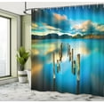 thumbnail image 5 of Ambesonne Turquoise Shower Curtain, Clouds Ocean Nature, 69"Wx84"L, Turquoise and White, 5 of 5