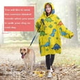 thumbnail image 4 of Wearable Oversized Blanket,Yellow Dinosaur Plant Pattern Wearable Blanket Hoodie for Adults,Cozy Hooded Blankets with Super Pockets,Super Warm Fuzzy Pullover for Women & Men, 4 of 6