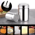 thumbnail image 2 of 2DXuixsh Pepper Powder Box Seasoning Powder Box Powdered Sugar Shaker with Lid Stainless Steel Fine Mesh Shaker Powdered Sugar Cocoa Powder Chocolate Coffee Powder Latte White, 2 of 9