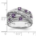 thumbnail image 3 of Auriga Fine Jewelry 925 Sterling Silver Amethyst and Diamond Ring for Women Size 8, 3 of 6