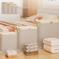 thumbnail image 7 of SHENGXINY Cream Style Storage Bin with Lid & Reinforced Handles, Extra Large Thickened Double Zipper Storage Bags for Bedding, Clothes, Toys, Sundries Coffee 25.59x21.65x27.55in, 7 of 7