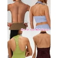 thumbnail image 3 of 2PCS Seamless Low Back Bra Wireless Padded Bralette Thin Straps Comfort Halter Backless Cross Multiway Convertible Bras, 3 of 4
