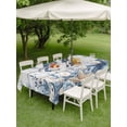 thumbnail image 4 of Outdoor Tablecloth with Umbrella Hole for Patio/Picnic/Party/Camping, Blue Crab Coastal Waterproof Table Cloth Rectangle Table Cover Washable, Beach Starfish Nautical Coral Retro (60"x 102"), 4 of 8