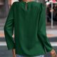 thumbnail image 4 of mfyjkho Tops Para Mujer, Blusa Texturizada Arrugada Para Mujer Con Mangas Largas Y Relajadas Tops De Tallas Grandes S, 4 of 5