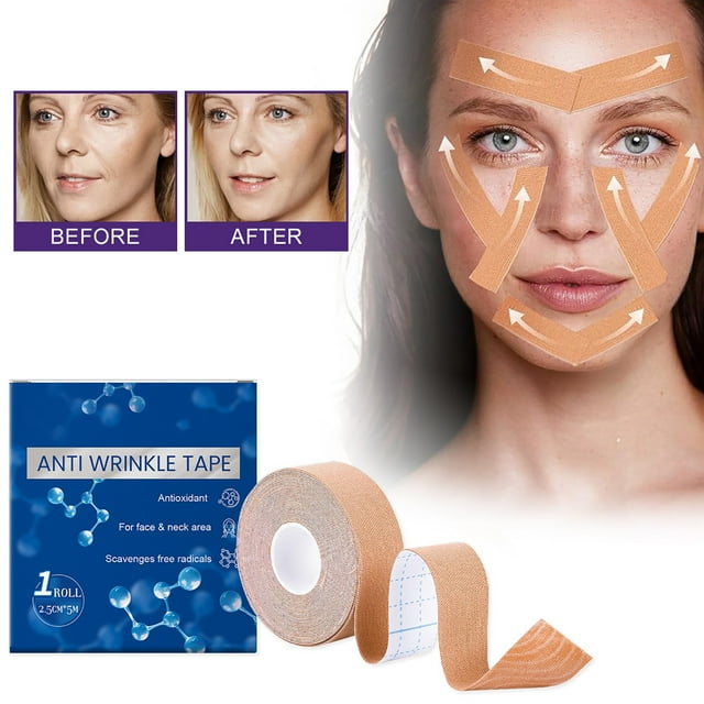 Fiudx Cinta Reafirmante Facial, Rodillo Reafirmante, Producto Eficaz para Reducir Arrugas, Diseño Impermeable y Cómodo, Solución de Uso Diario para Adultos Que Buscan Una Apariencia Juvenil.