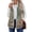Green, variant on Women's Retro Print Warm Fleece Lined Cardigan Vest Coat Blue L