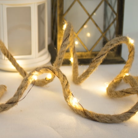 Way to Celebrate LED Burlap Rope Garland, 1 Each - Walmart.com
