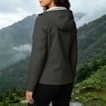 thumbnail image 4 of Lmueinov Womens Striped Lined Waterproof Hooded Windbreaker Jacket Zip Oxford Cloth Casual Outerwear with Pocket for Fall Winter Outdoor Hiking Daily Wear, 4 of 7