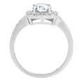 thumbnail image 2 of 1.335 ct Round Cut Natural Aquamarine Solitaire with Simulated Diamond Accents 14K White Gold Womens Engagement Ring, 2 of 5
