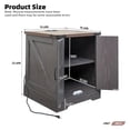 thumbnail image 2 of Farmhouse End Table with Charging Station and Adjustable Shelf, For Bedroom, Living Room, Grey, 2 of 17