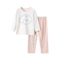 thumbnail image 4 of Mifsaly Girls Boys Cotton Pajama Set Graphic Long Sleeve Crewneck Sleepwear Tops and Long Pants Soft Comfortable Fall Winter Casual Indoor Clothes, 4 of 7