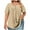 Khaki2, variant on Jalioing Women's Short Sleeve Shirt Oversized Pleated Crew Neck T Shirt Plus Size Print Pullover Tee Summer